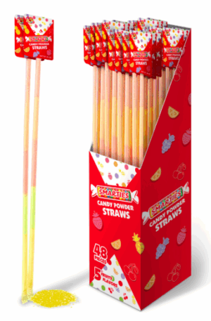 Smarties Giant Pixy Powder Straws 0.37oz 48ct